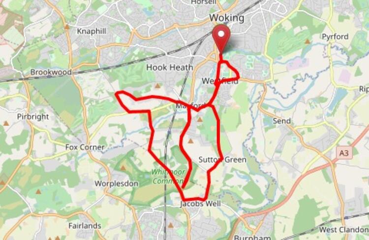 Surrey Half Marathon Race Route Map